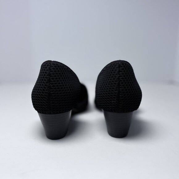 Eileen Fisher Lily D' Orsay Pumps Black Stretch Fabric Slip On Heel Shoes Sz 6.5 - Picture 4 of 10